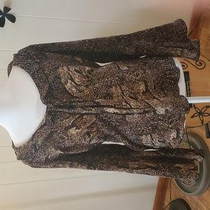 Fashion Bug Brown Patterned Blouse